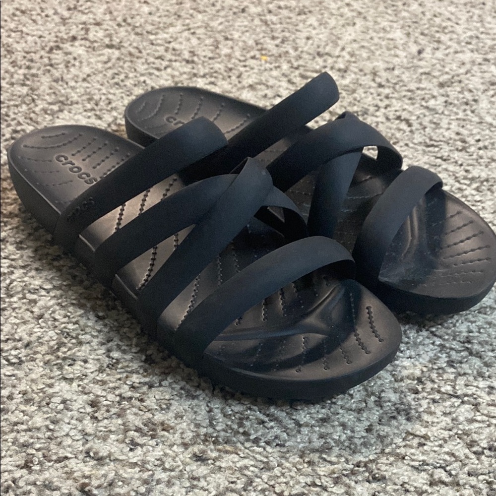 Black Croc Sandles